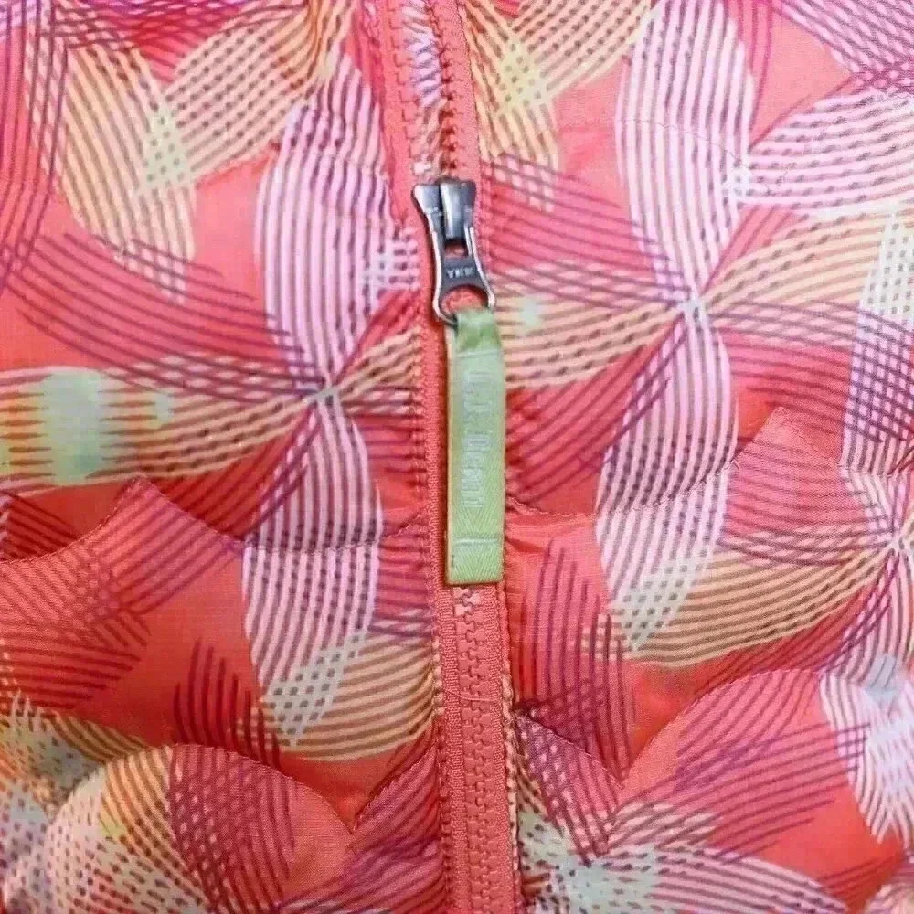 Child's LL Bean Down vest pink/yellow/graphic print size L (14 - 16) - Downtek